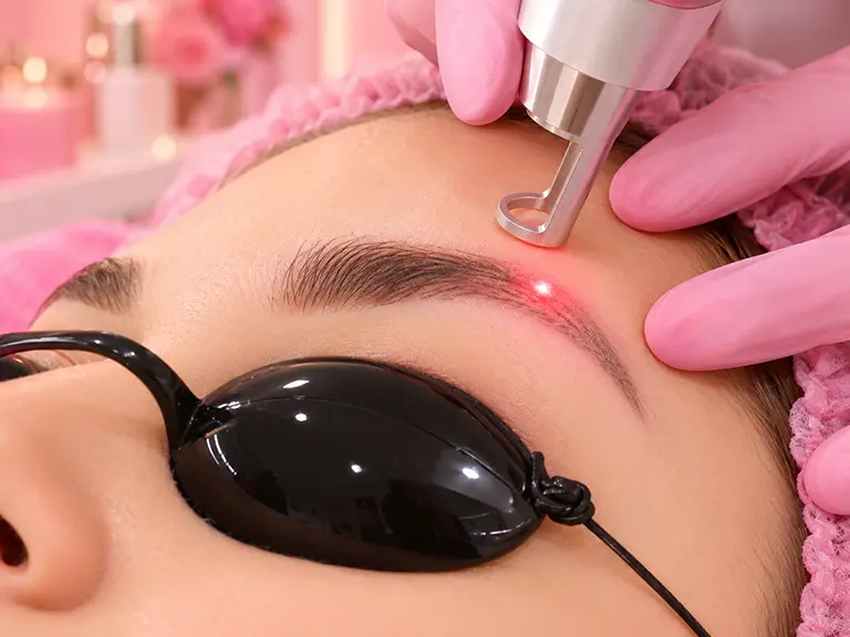 Eyebrows Laser Removal treatment showcasing a refined eyebrow appearance after sessions.